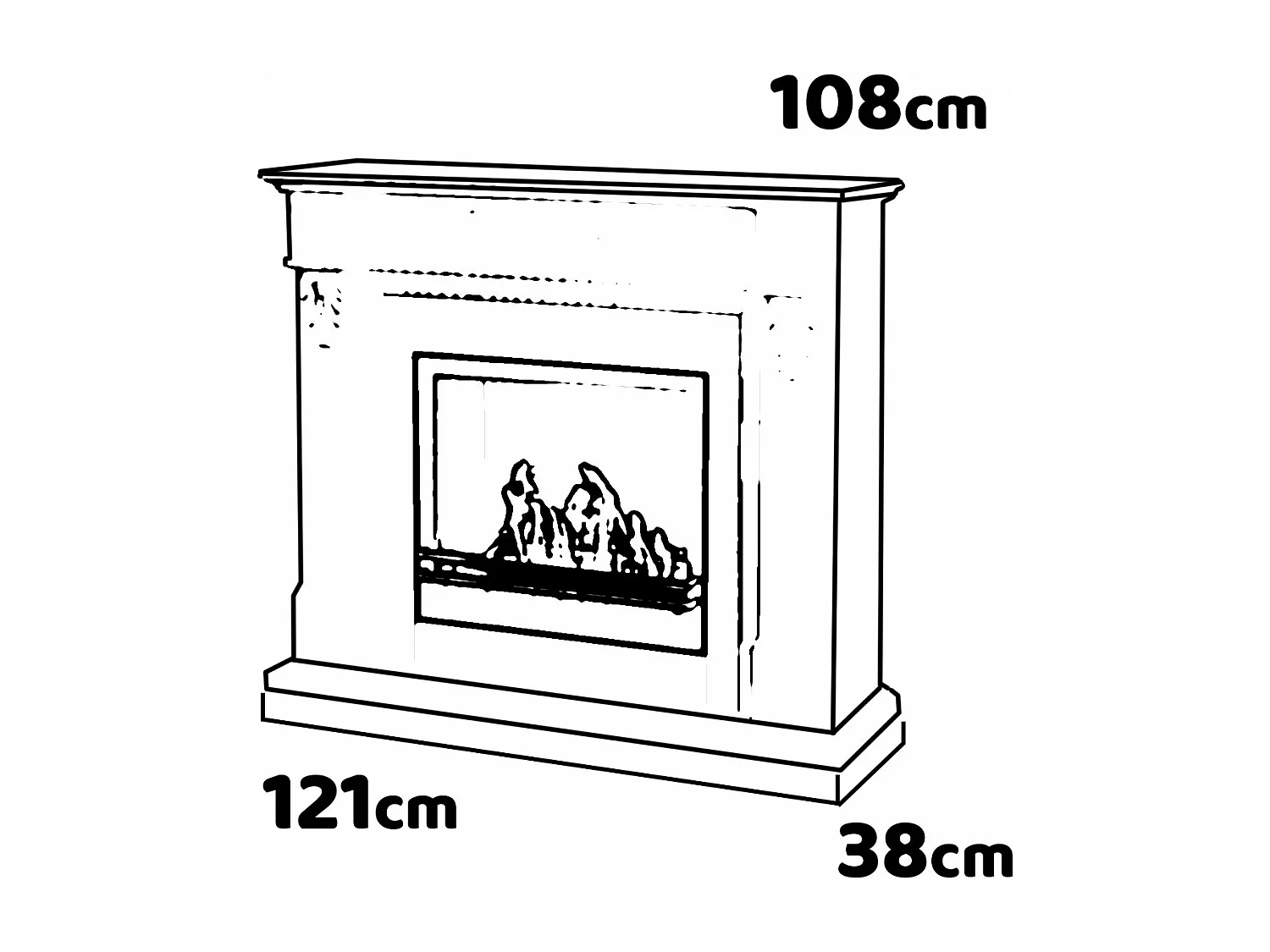 Truman - Camino a bioetanolo da terra effetto marmo 121x38xH108 cm