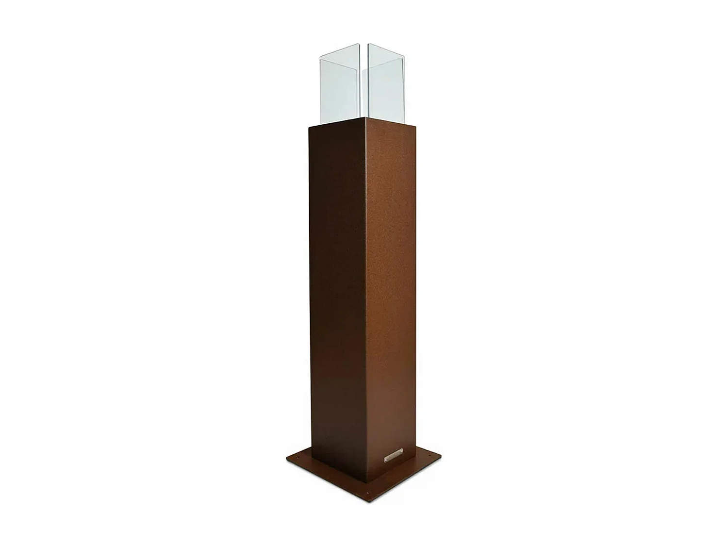 Capri - Chimenea de bioetanol para exterior 20x20x110 cm, color rojizo