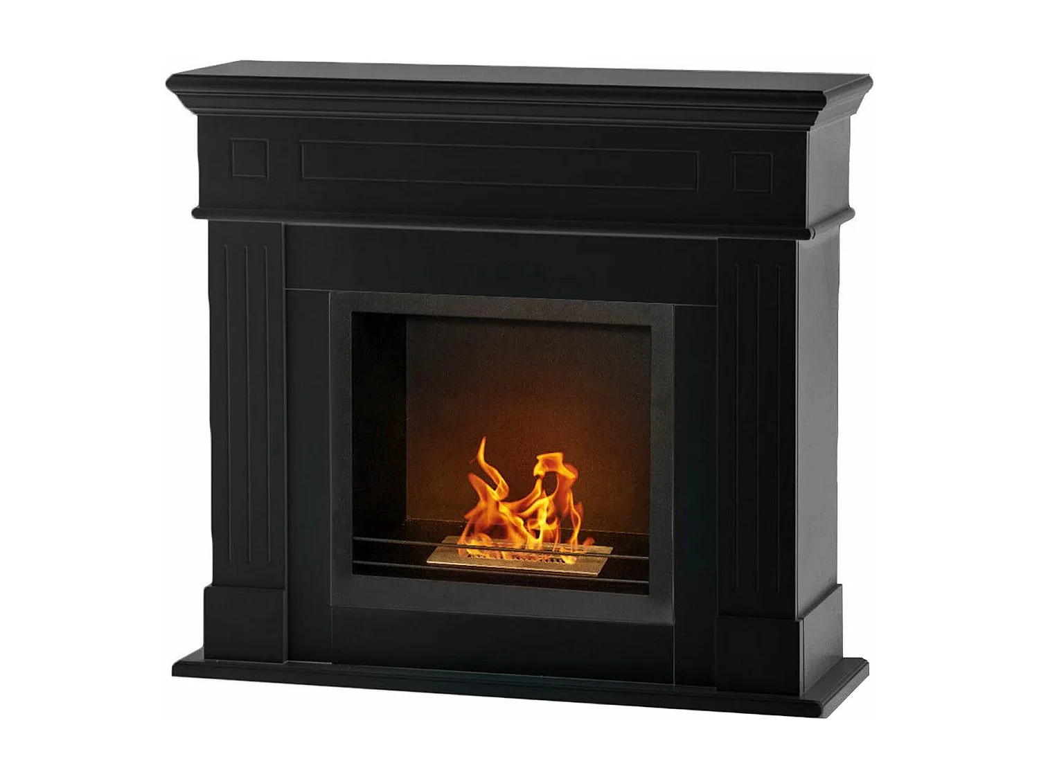 Cambridge - Camino a bioetanolo da terra in legno 110x37xH102 cm, colore nero