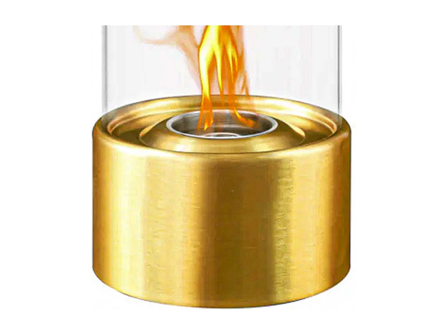 Marsiglia - Cheminée au bioéthanol de table pour l'intérieur et l'extérieur ø16 x H27 cm, couleur d'or