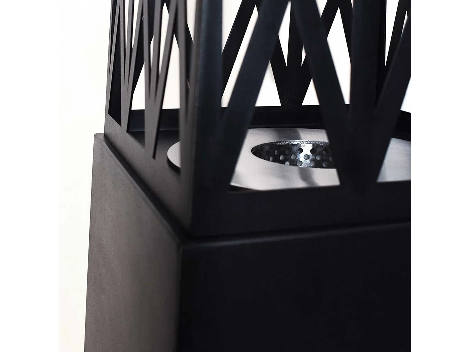 Vulcano - Camino a bioetanolo da esterno 40x40x145 cm, colore nero