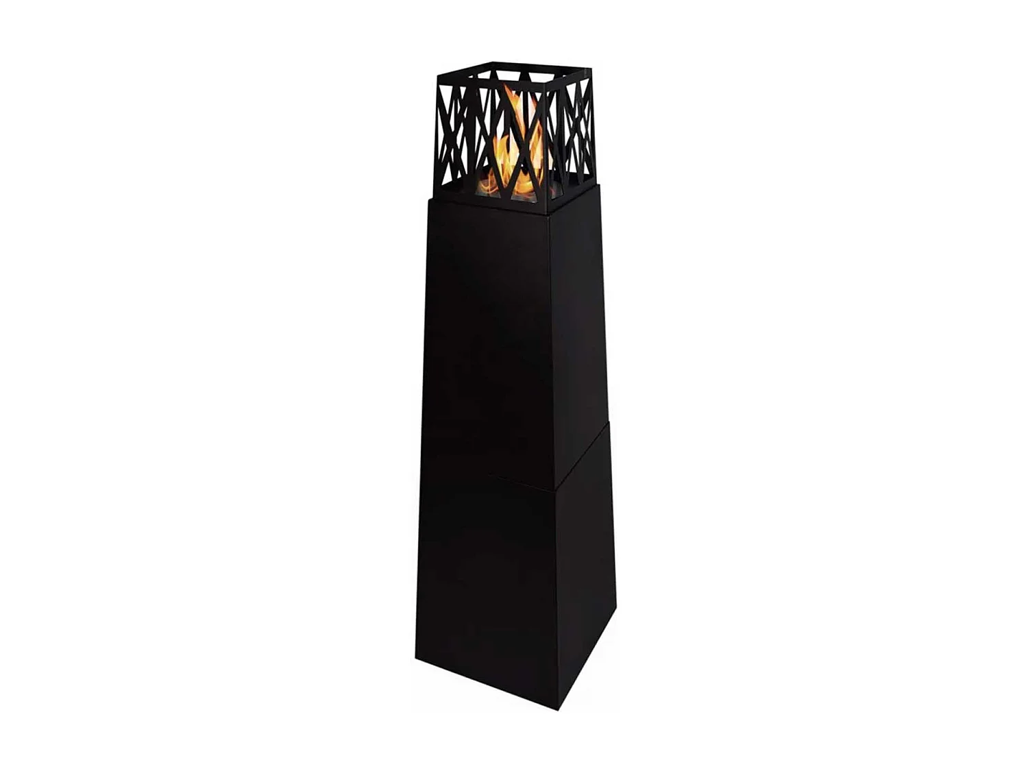 Vulcano - Chimenea de bioetanol para exterior 40x40x145 cm, color negro