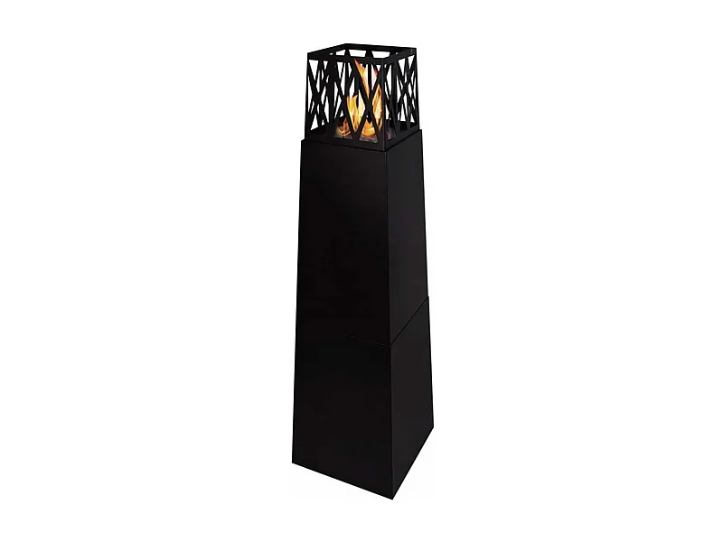 Vulcano - Chimenea de bioetanol para exterior 40x40x145 cm, color negro