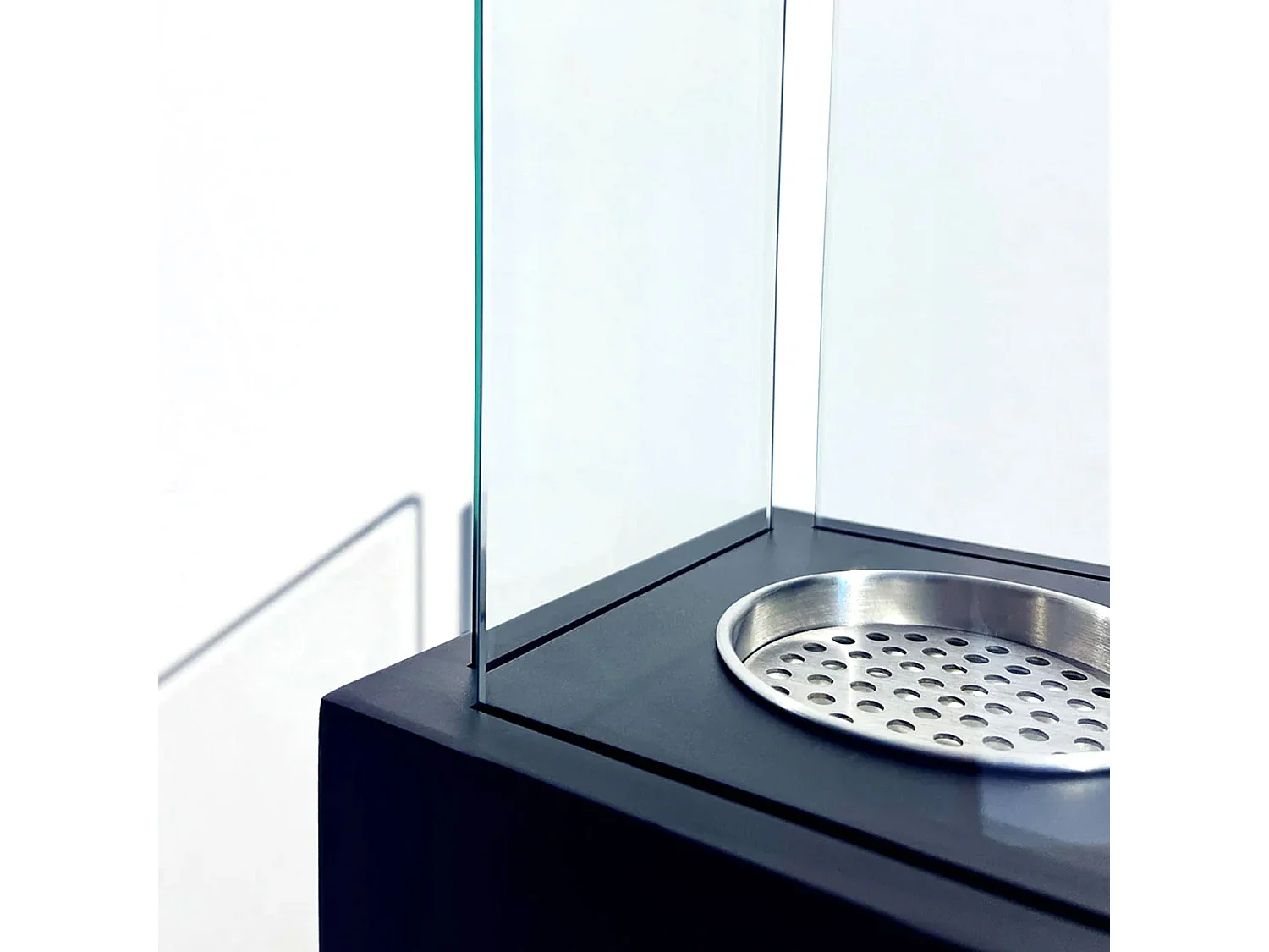 Capri - Camino a bioetanolo da esterno 20x20x70 cm, colore nero