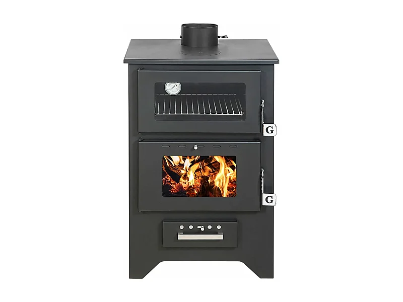 Silvia - Stufa a legna con forno 50,5x58,5xH90,5 cm