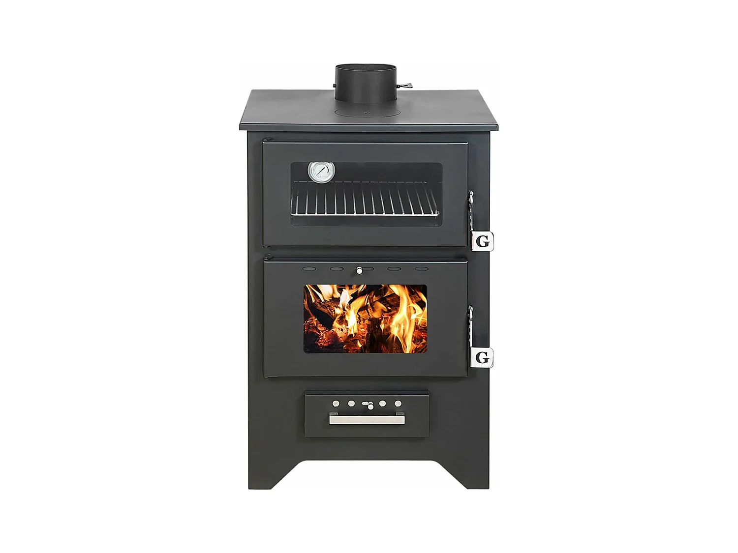 Silvia - Stufa a legna con forno 50,5x58,5xH90,5 cm