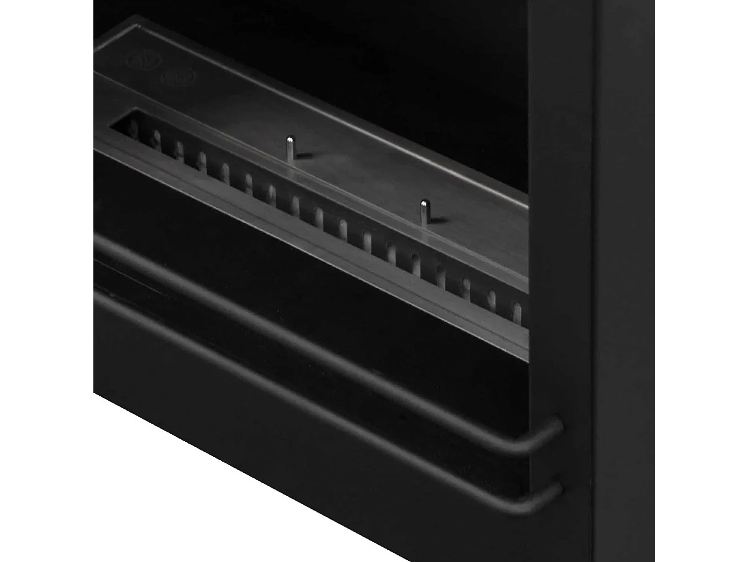 Bellini - Camino a bioetanolo da terra 96x35xH96 cm, effetto marmo nero