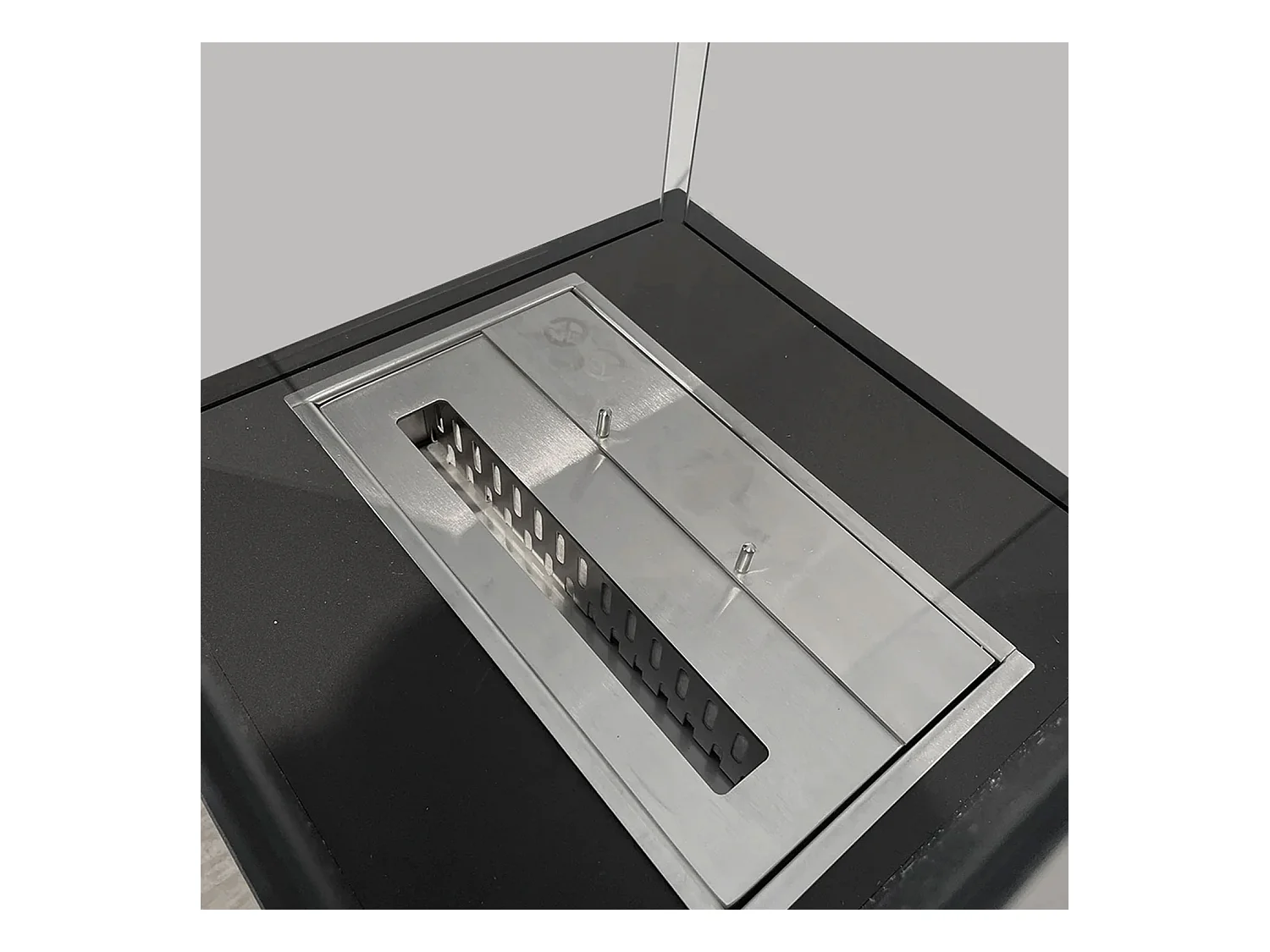Ischia - Chimenea de bioetanol para exterior 40x40x115 cm, color negro