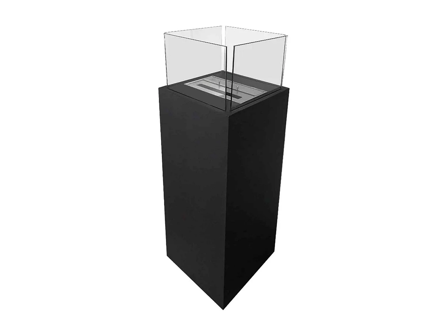 Ischia - Chimenea de bioetanol para exterior 40x40x115 cm, color negro