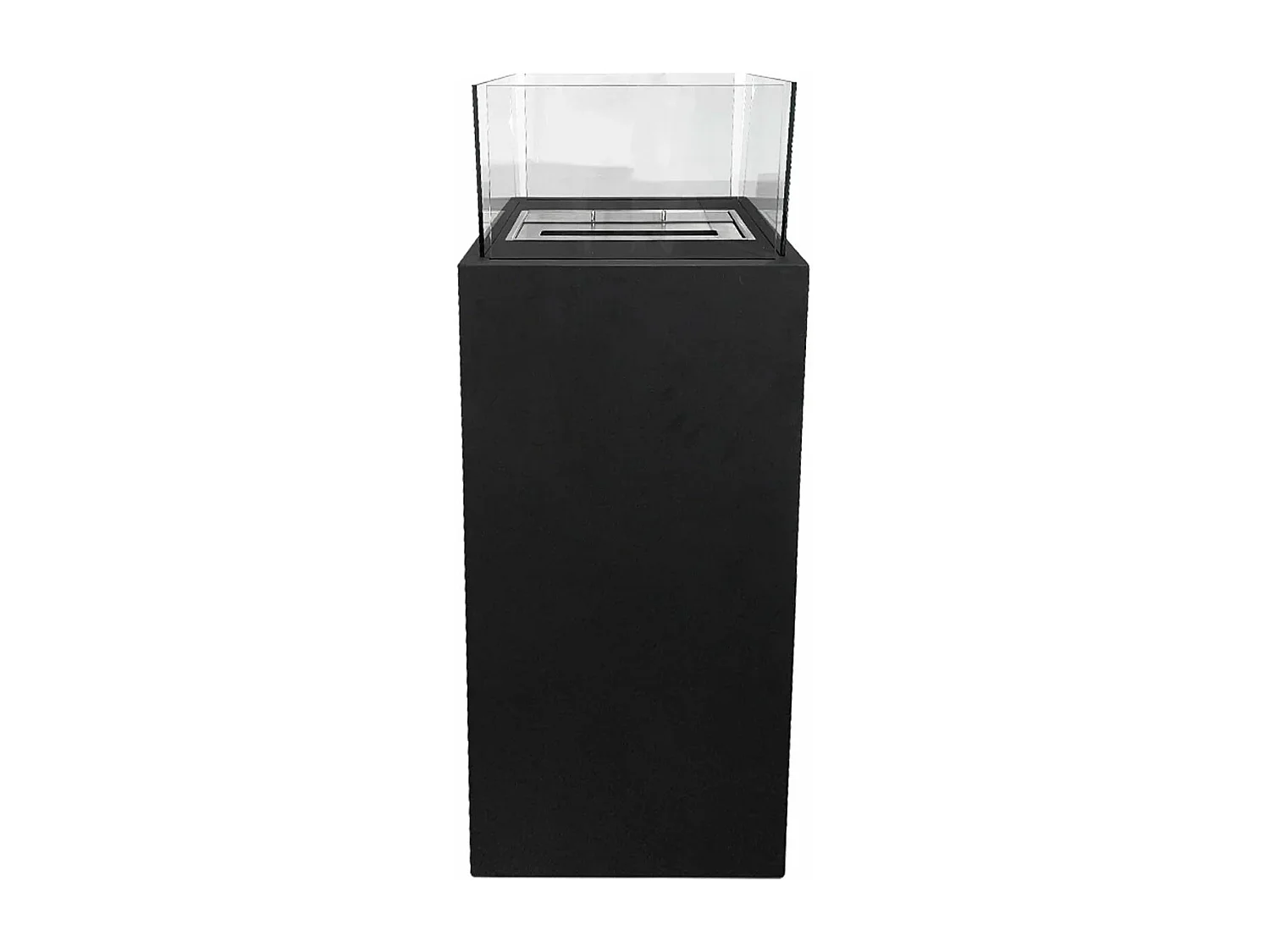 Ischia - Chimenea de bioetanol para exterior 40x40x115 cm, color negro