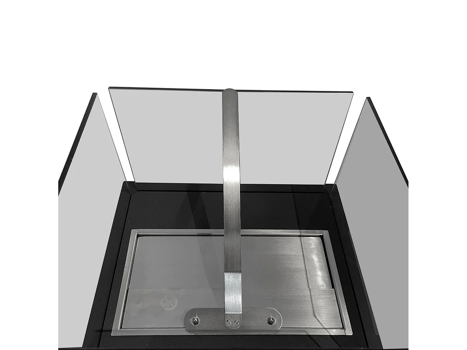 Ischia - Chimenea de bioetanol para exterior 40x40x115 cm, color negro