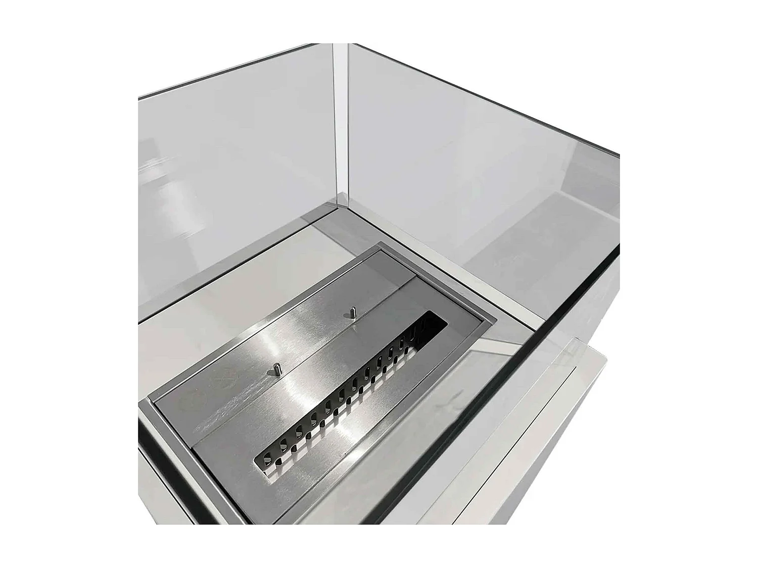 Ischia - Cheminée éthanol pour extérieur 40x40x115 cm, couleur blanc