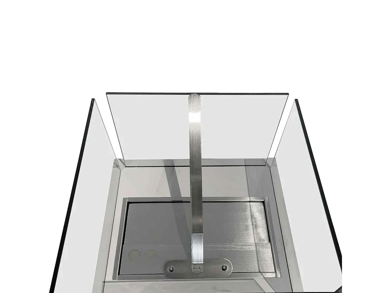 Ischia - Cheminée éthanol pour extérieur 40x40x115 cm, couleur blanc