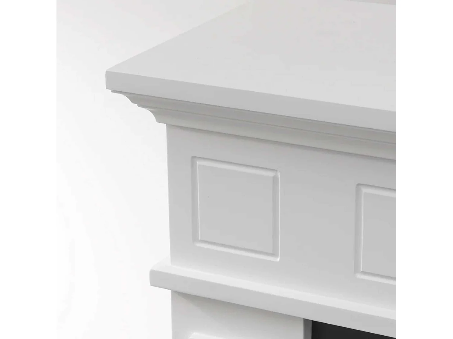 Jefferson - Chimenea de bioetanol de suelo de madera 89,5x28xH90,5 cm, color blanco