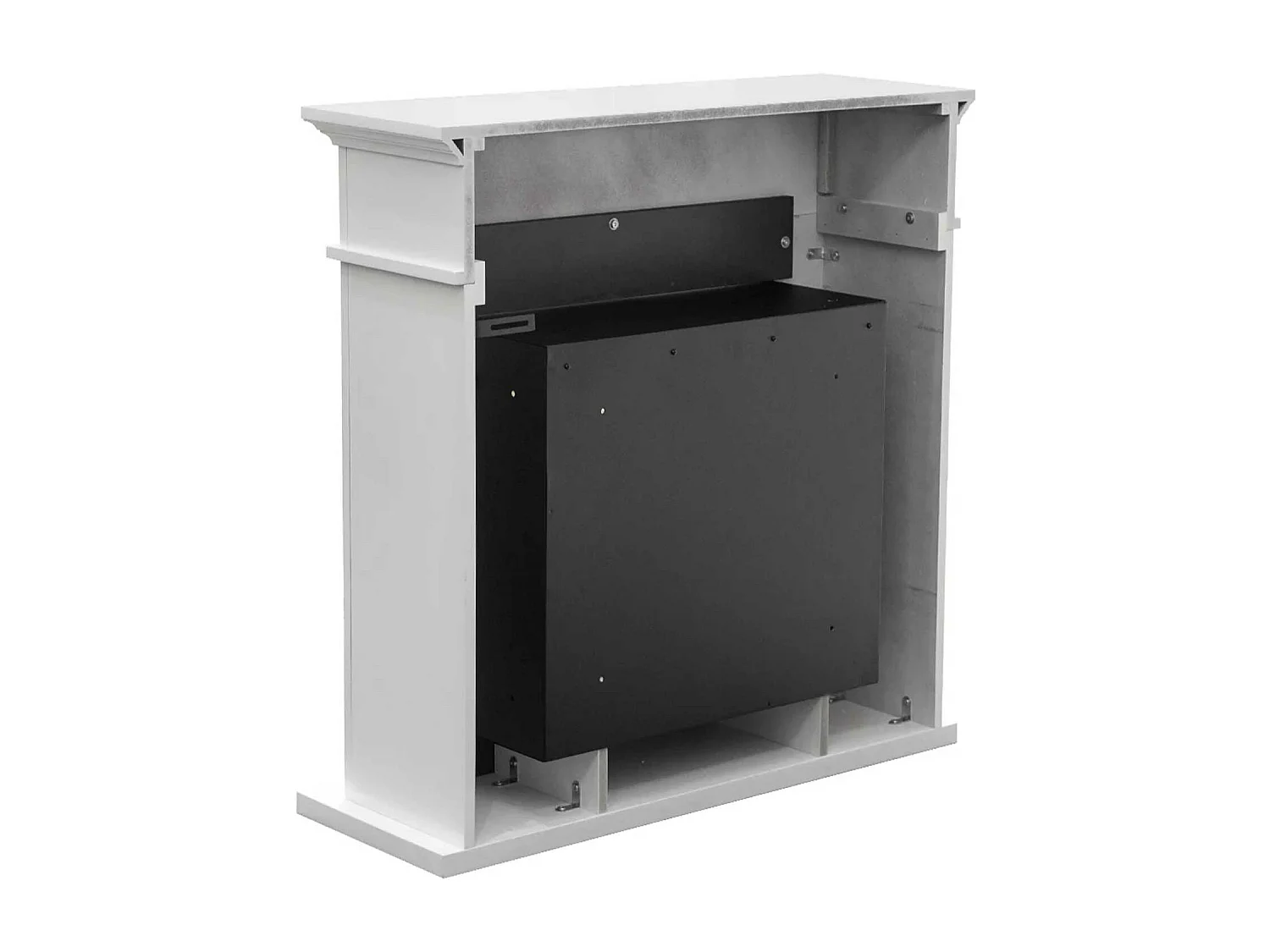 Jefferson - Chimenea de bioetanol de suelo de madera 89,5x28xH90,5 cm, color blanco