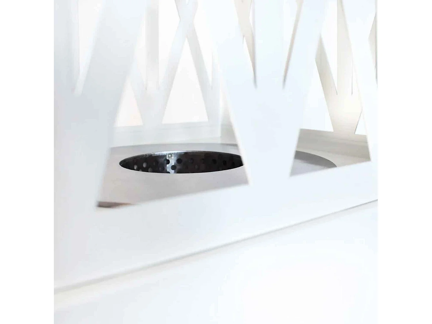 Vulcano - Camino a bioetanolo da esterno 40x40x145 cm, colore bianco