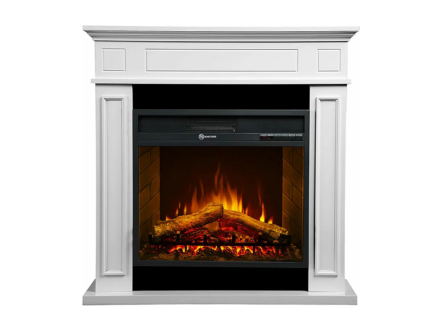 Jefferson - Chimenea eléctrica de suelo en madera 89,5x28xH90,5 cm, efecto llama