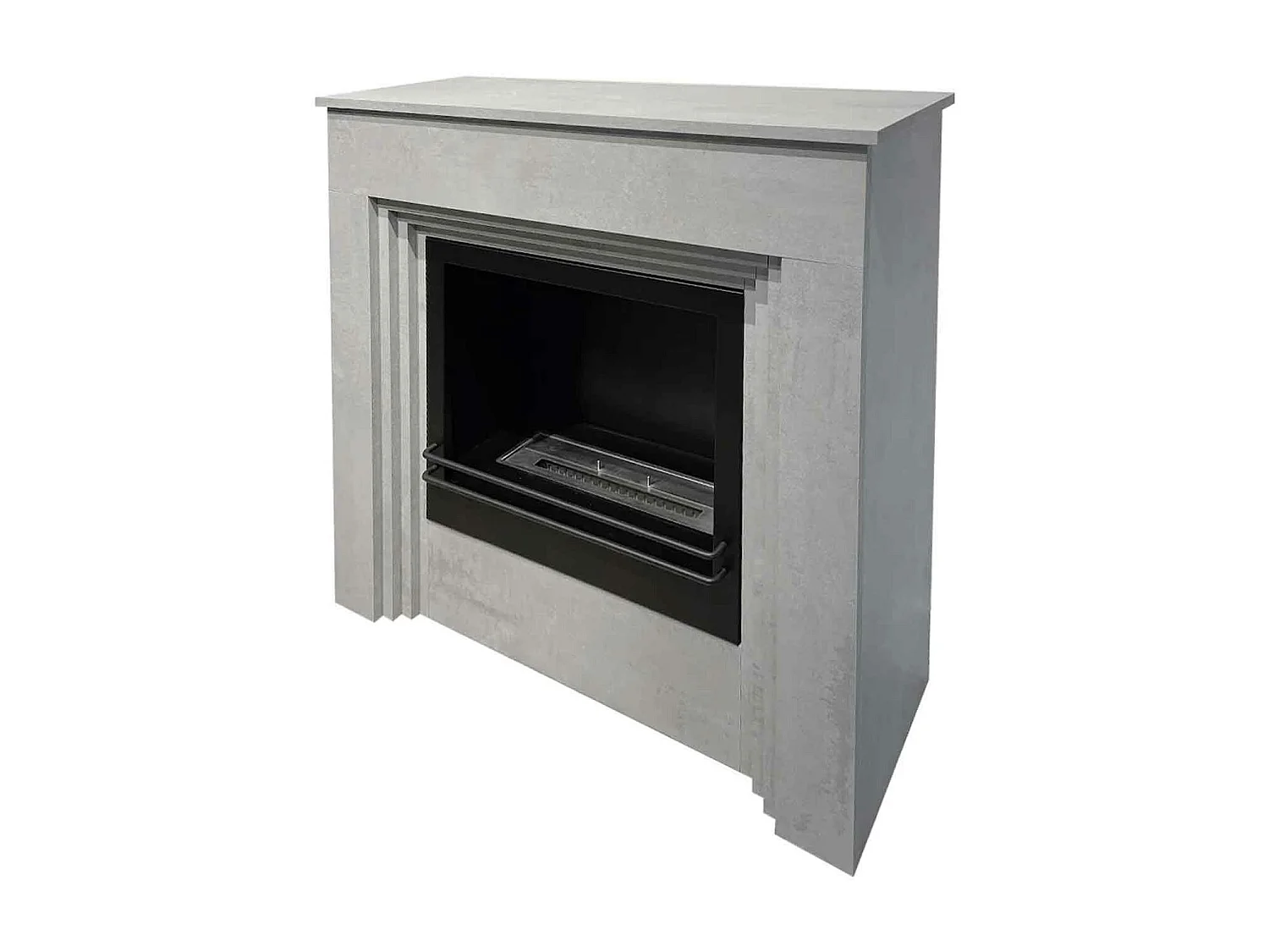 Bellini - Camino a bioetanolo da terra 96x35xH96 cm, effetto cemento