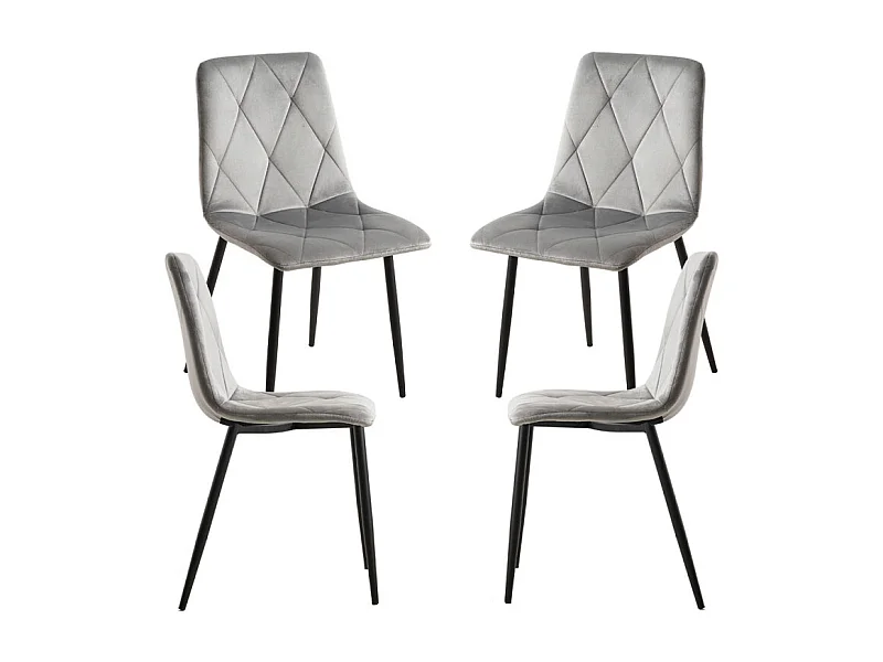 Packs Sillas Comedor - Pack 4 Sillas Lyke Terciopelo - Gris claro