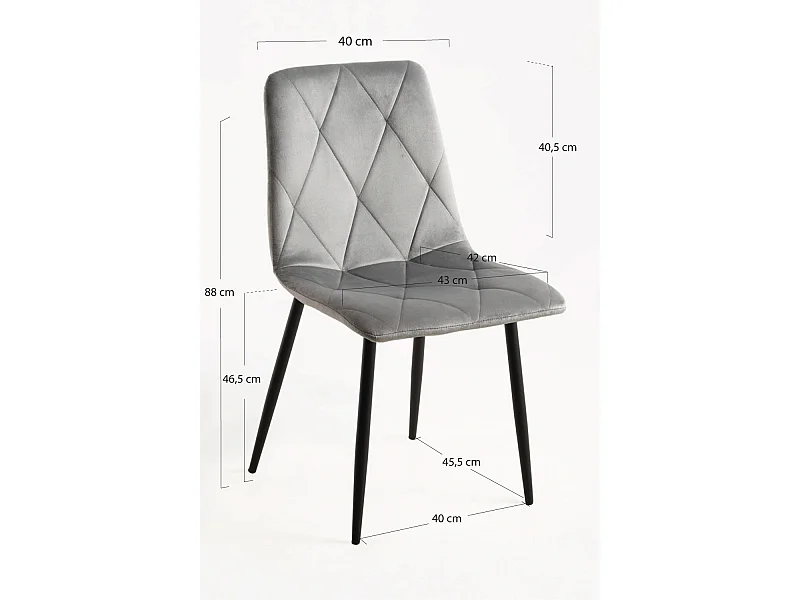 Sillas Comedor - Silla Lyke Terciopelo - Gris