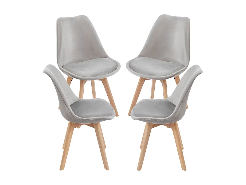 Packs Sillas Comedor - Pack 4 Sillas Synk Terciopelo - Gris claro