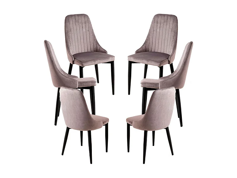 Packs Sillas Comedor - Pack 6 Sillas Kan Terciopelo - Gris