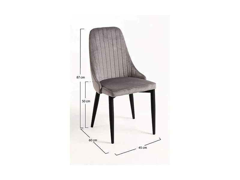 Packs Sillas Comedor - Pack 6 Sillas Kan Terciopelo - Gris