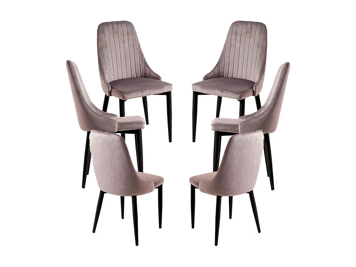 Packs Sillas Comedor - Pack 6 Sillas Kan Terciopelo - Gris