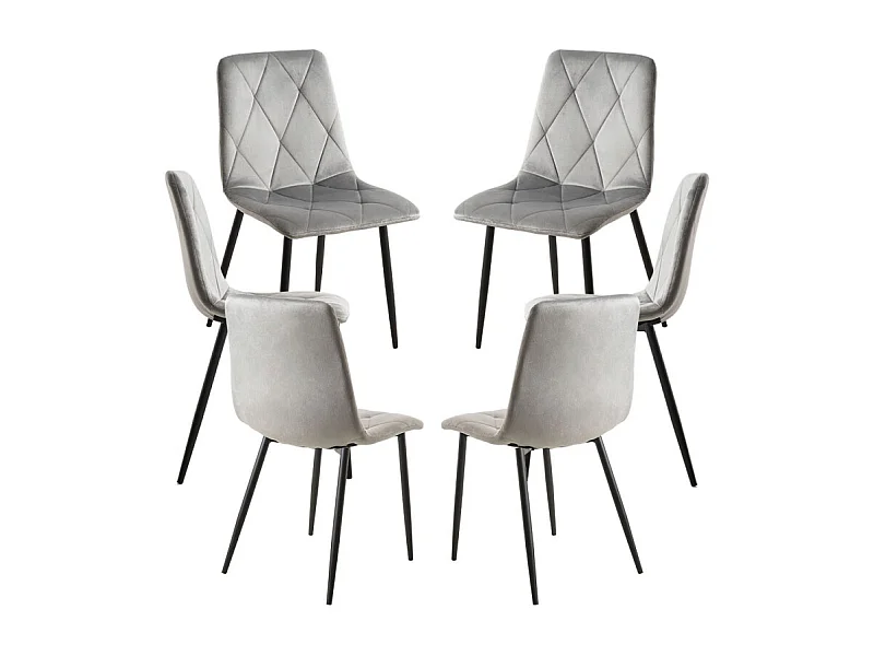 Packs Sillas Comedor - Pack 6 Sillas Lyke Terciopelo - Gris claro