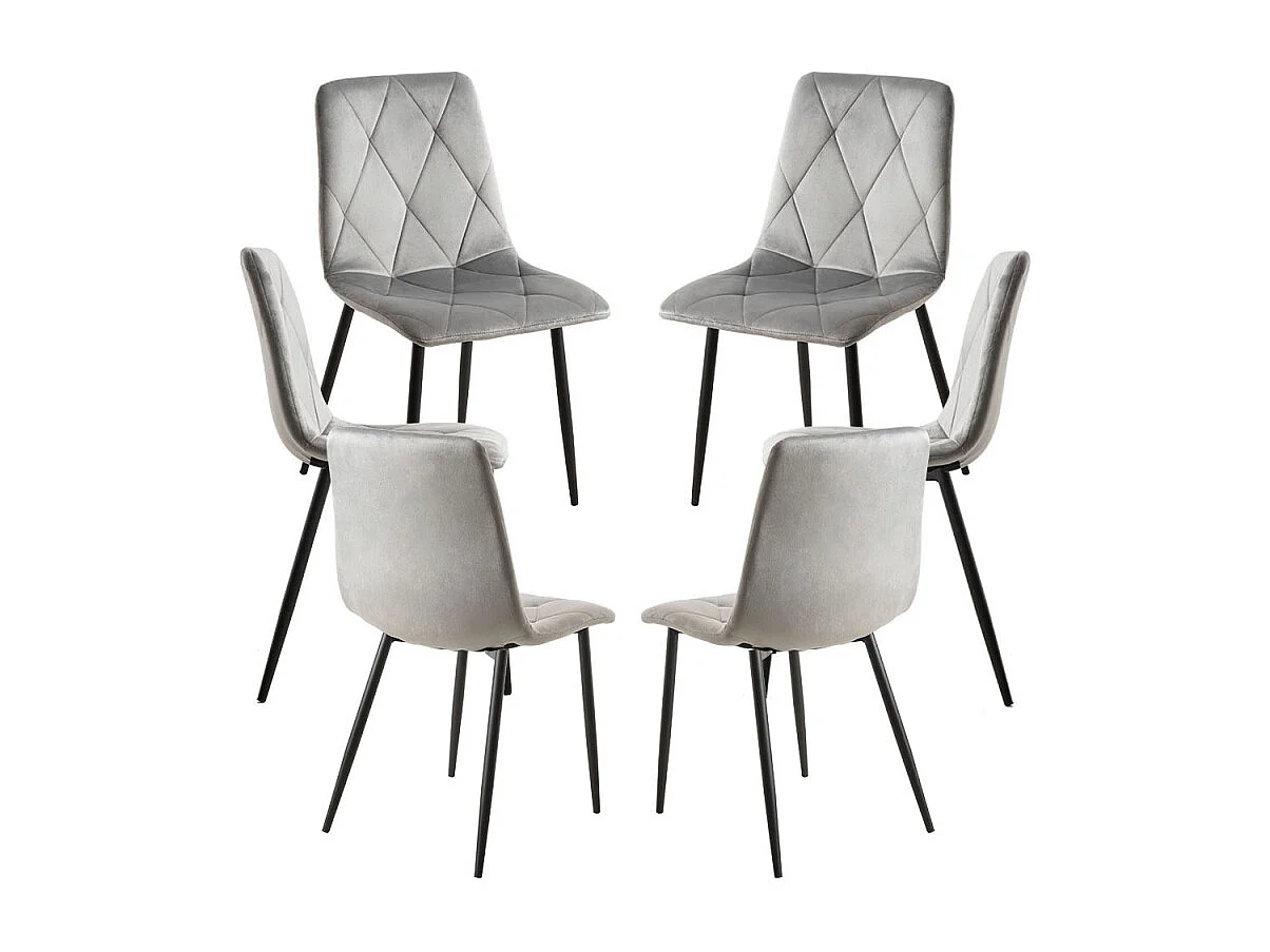 Packs Sillas Comedor - Pack 6 Sillas Lyke Terciopelo - Gris claro