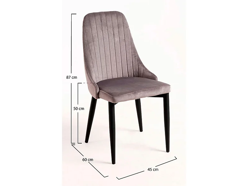 Sillas Comedor - Silla Kan Terciopelo - Gris