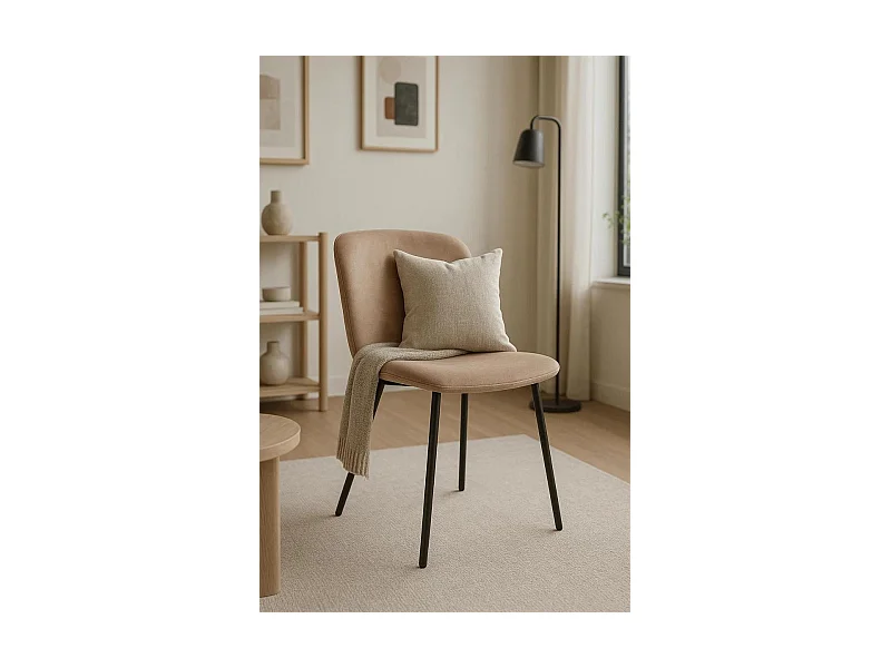 Sillas Comedor - Silla Welna Terciopelo - Champán