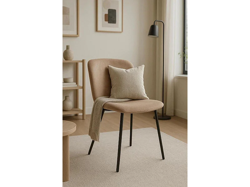 Sillas Comedor - Silla Welna Terciopelo - Champán