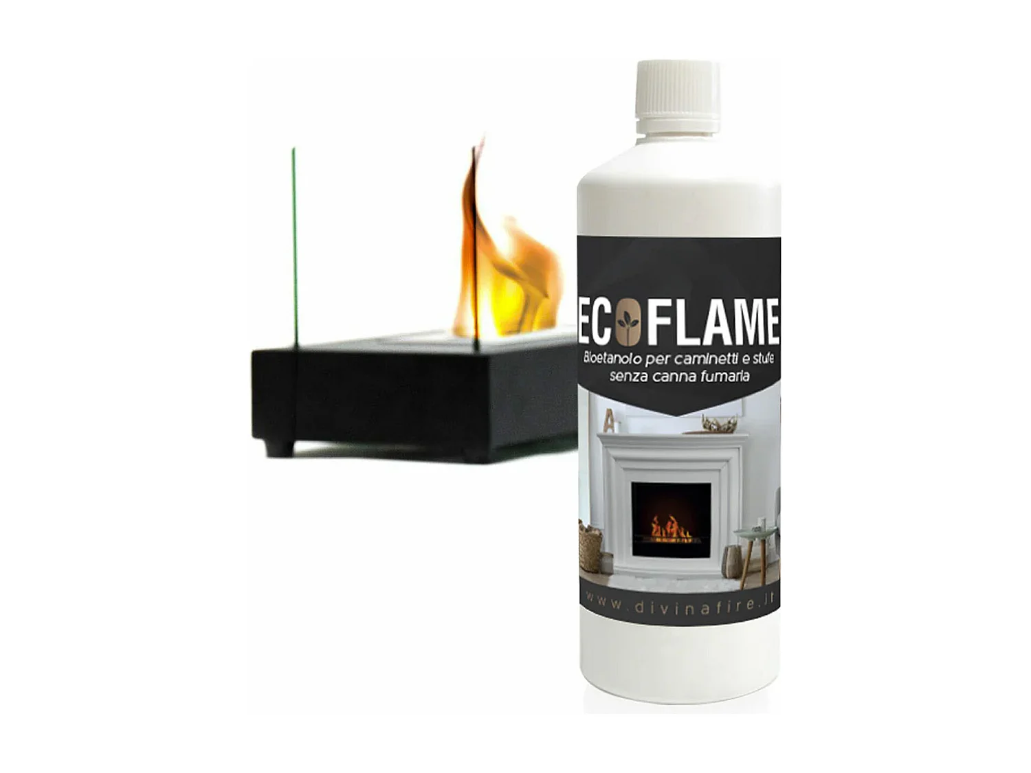 Ecoflame - Bioéthanol écologique carburant naturel pour cheminées (12 bouteilles de 1L)