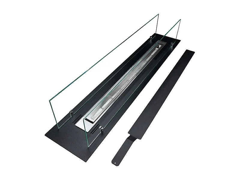 Bruciatore a bioetanolo per camino 1 L, in acciaio inox e vetro temperato 99 cm