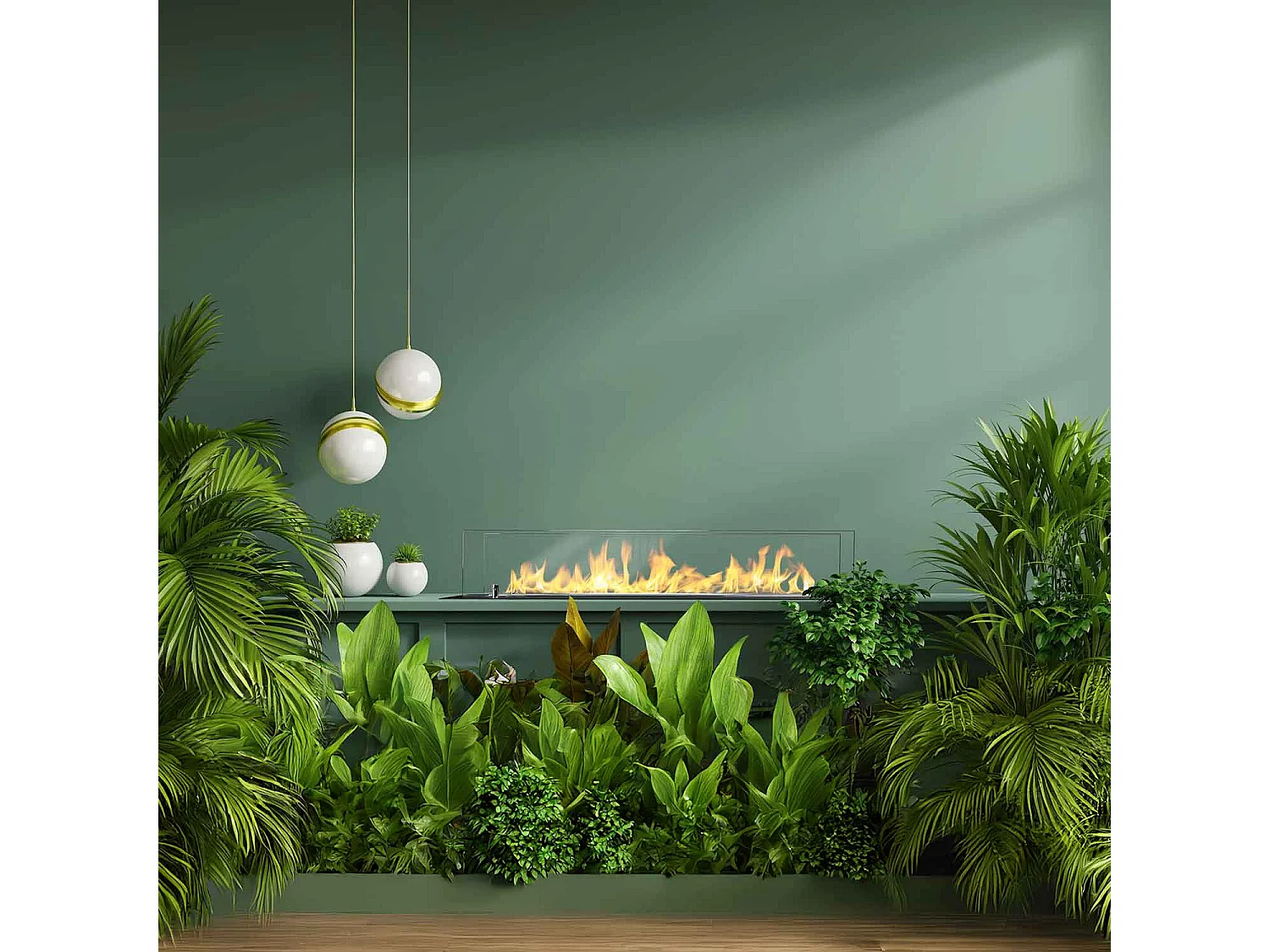 Bruciatore a bioetanolo per camino 1 L, in acciaio inox e vetro temperato 99 cm