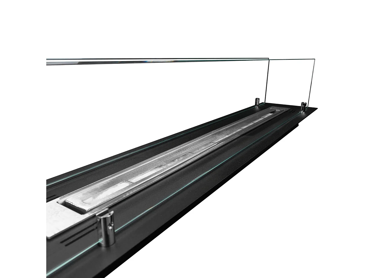 Bruciatore a bioetanolo per camino 1 L, in acciaio inox e vetro temperato 99 cm