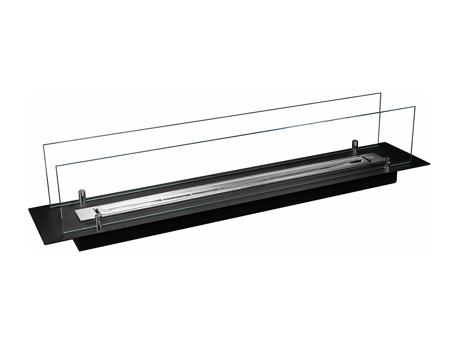 Bruciatore a bioetanolo per camino 1 L, in acciaio inox e vetro temperato 99 cm