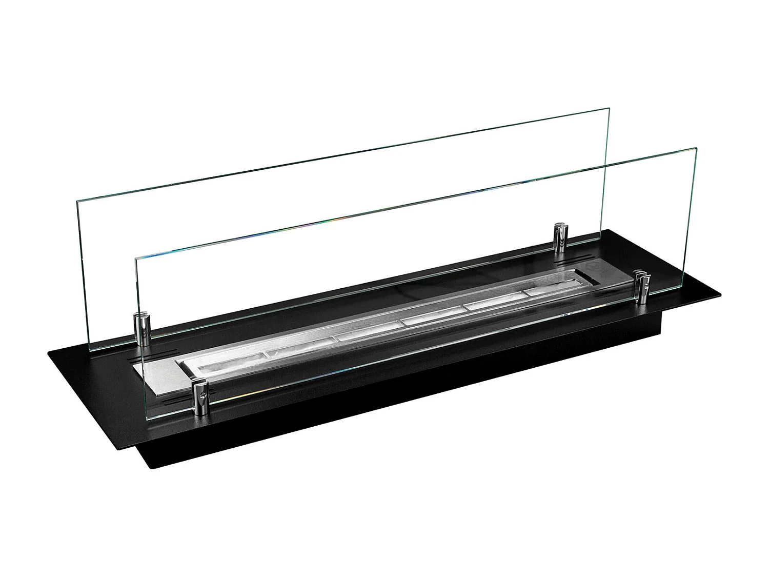 Bruciatore a bioetanolo per camino 0,7 L, in acciaio inox e vetro temperato 64,5 cm