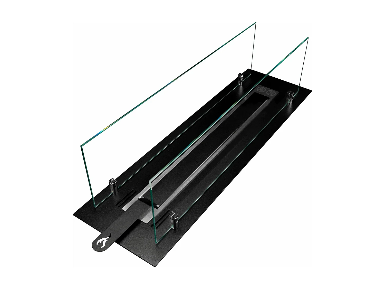 Bruciatore a bioetanolo per camino 0,7 L, in acciaio inox e vetro temperato 64,5 cm