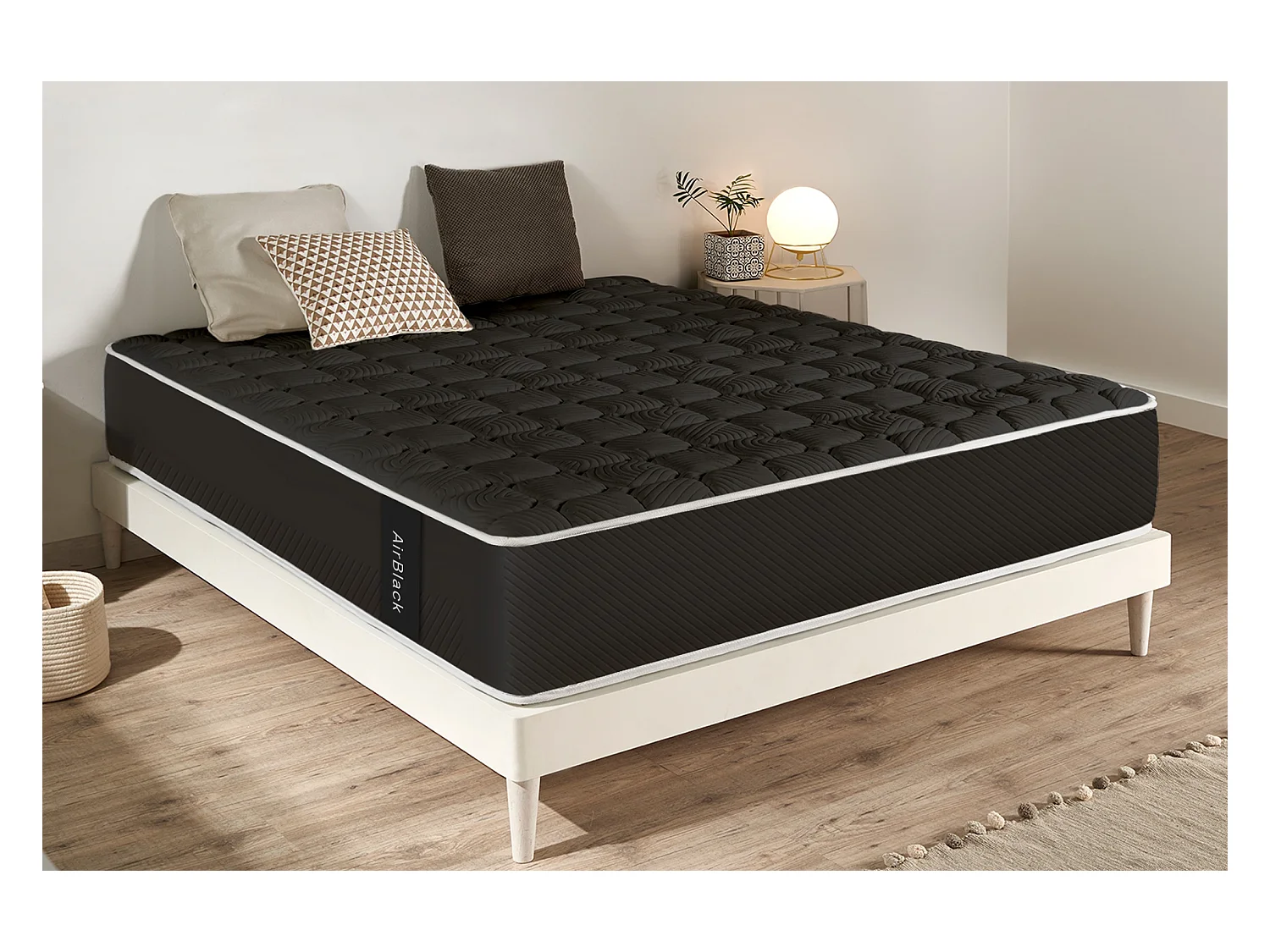 Matelas Mousse à memoire de forme Air Black, 27 cm - Moonia