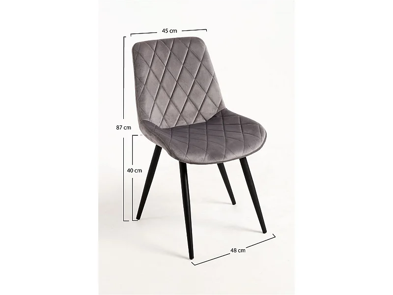 Silla Min Terciopelo - Gris