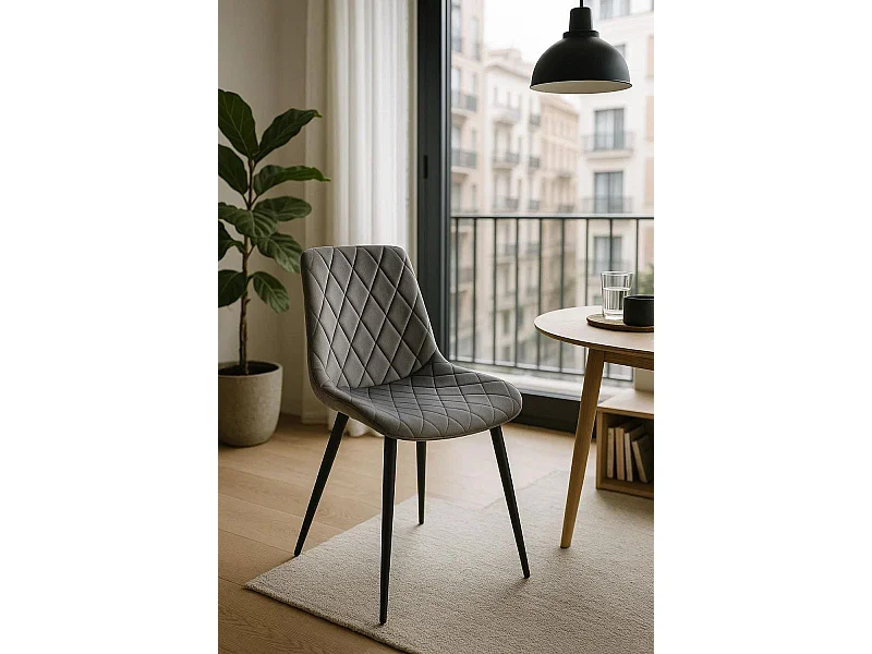 Sillas - Silla Min Terciopelo - Gris