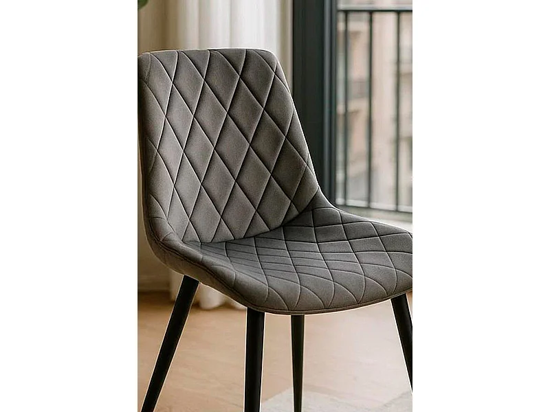 Sillas - Silla Min Terciopelo - Gris