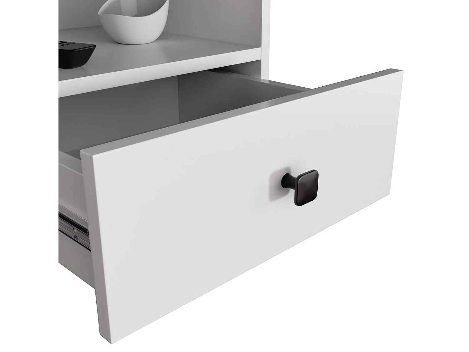 Nachttisch AKORD MOBI in der Farbe Weiß mit Schublade B40 x H43 x T37 cm