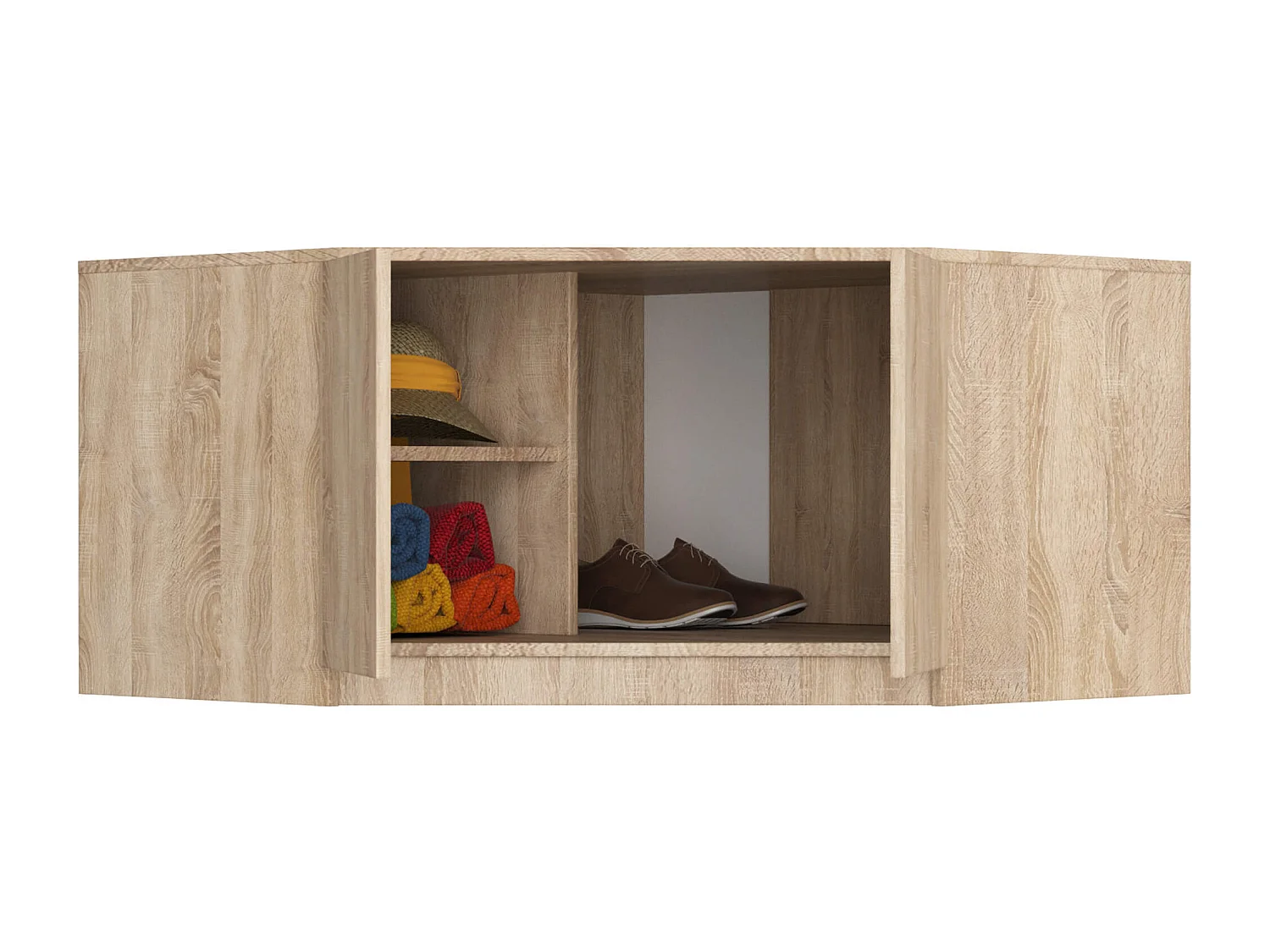 Nadstawka na szafę AKORD S100 Dąb Sonoma 100 cm 2 drzwi kolor Dąb Sonoma mat 3 półki 100x50x55 cm