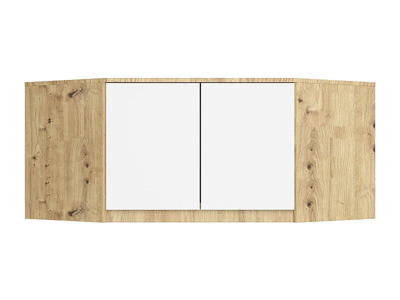 Sopralzo per armadio AKORD S100 Quercia Artisan 100 cm 2 ante inserto frontale Bianco100x50x55 cm