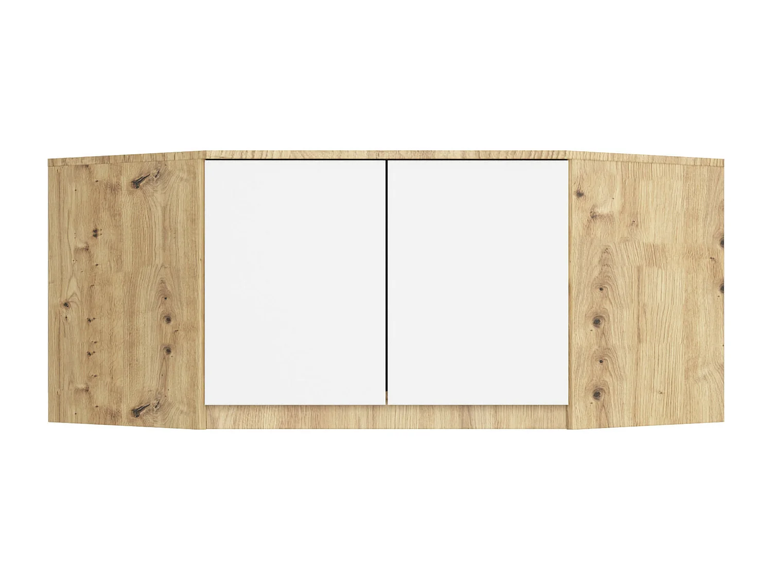 Sopralzo per armadio AKORD S100 Quercia Artisan 100 cm 2 ante inserto frontale Bianco100x50x55 cm