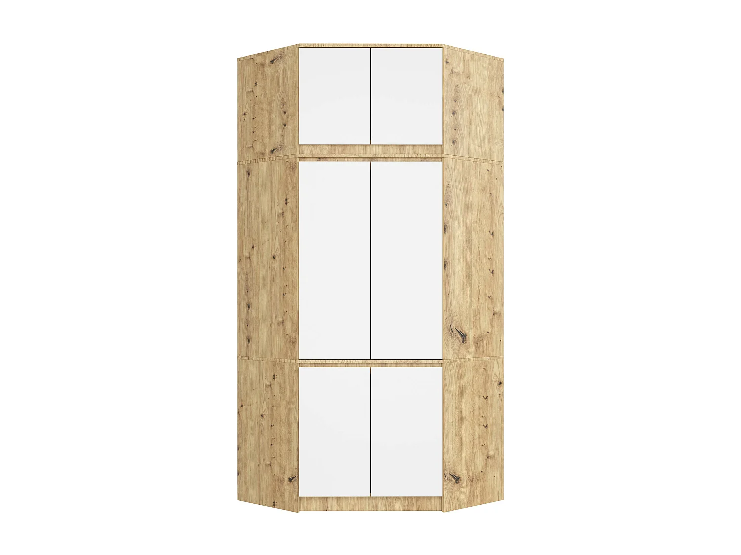 Sopralzo per armadio AKORD S100 Quercia Artisan 100 cm 2 ante inserto frontale Bianco100x50x55 cm