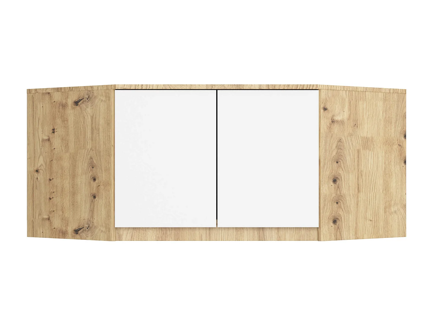 Surmeuble pour armoire AKORD S100 Chêne Artisan 100 cm 2 portes façade Blanche 3 étagères 100x50x55 cm